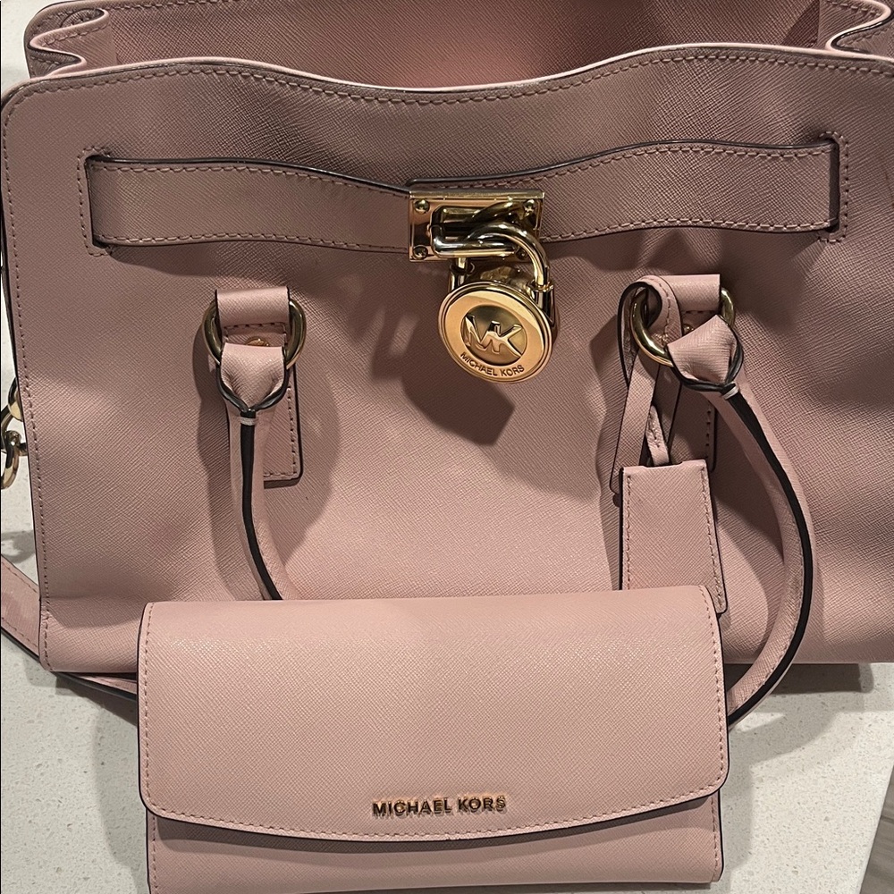 Michael Kors Blush Pink Satchel with Gold Accents